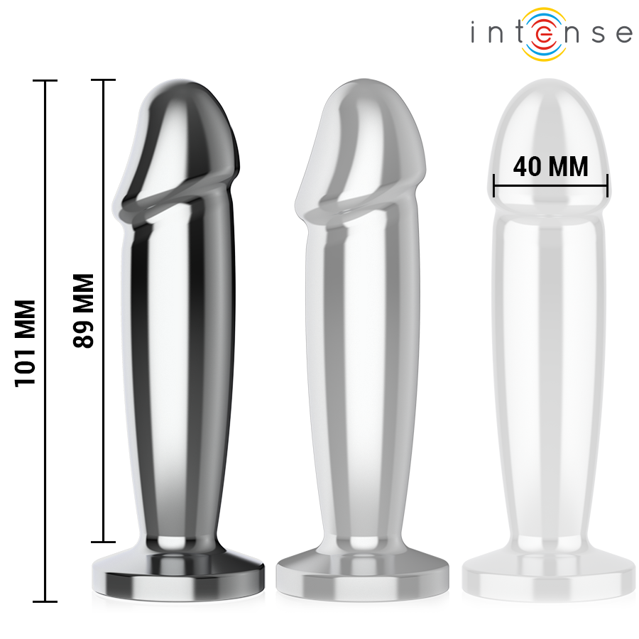 INTENSE - PLUG ANAL 10 VIBRAÇÕES DILDO DE METAL COM CONTROLE REMOTO M
