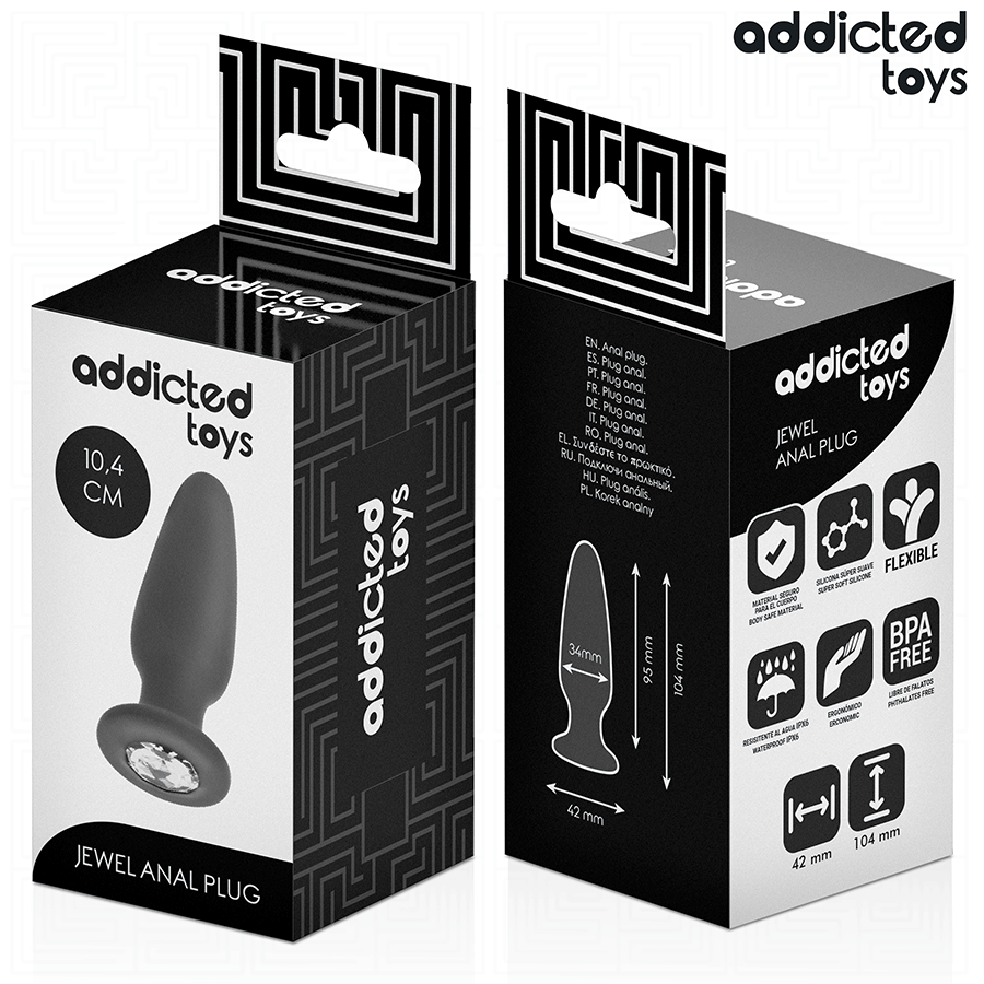 ADDICTED TOYS - PLUG ANAL COM JOIA TAMANHO M 10,4 CM