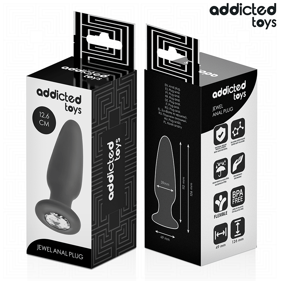 ADDICTED TOYS - PLUG ANAL COM JOIA TAMANHO L 12,6 CM