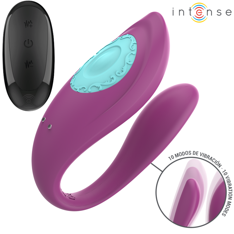 INTENSE - ANNIE VIBRADOR E ESTIMULADOR EM FORMA DE U ROXO CONTROLE REMOTO
