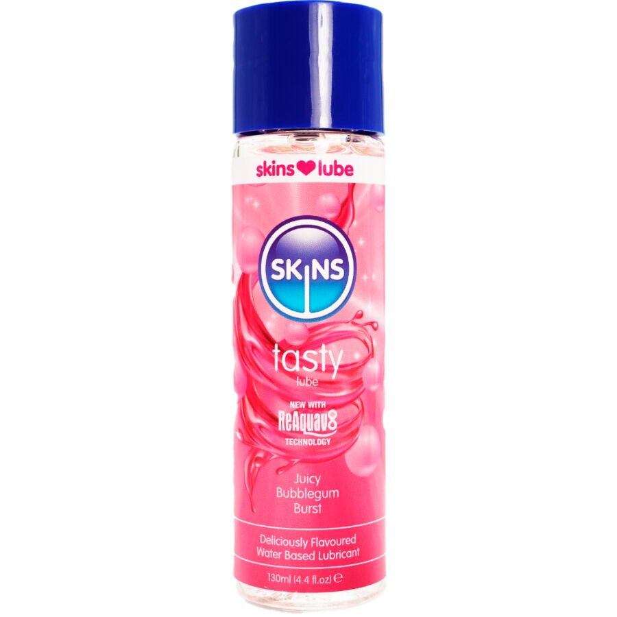 SKINS - LUBRIFICANTE SABOROSO À BASE DE ÁGUA COM CHICLETE 130 ML