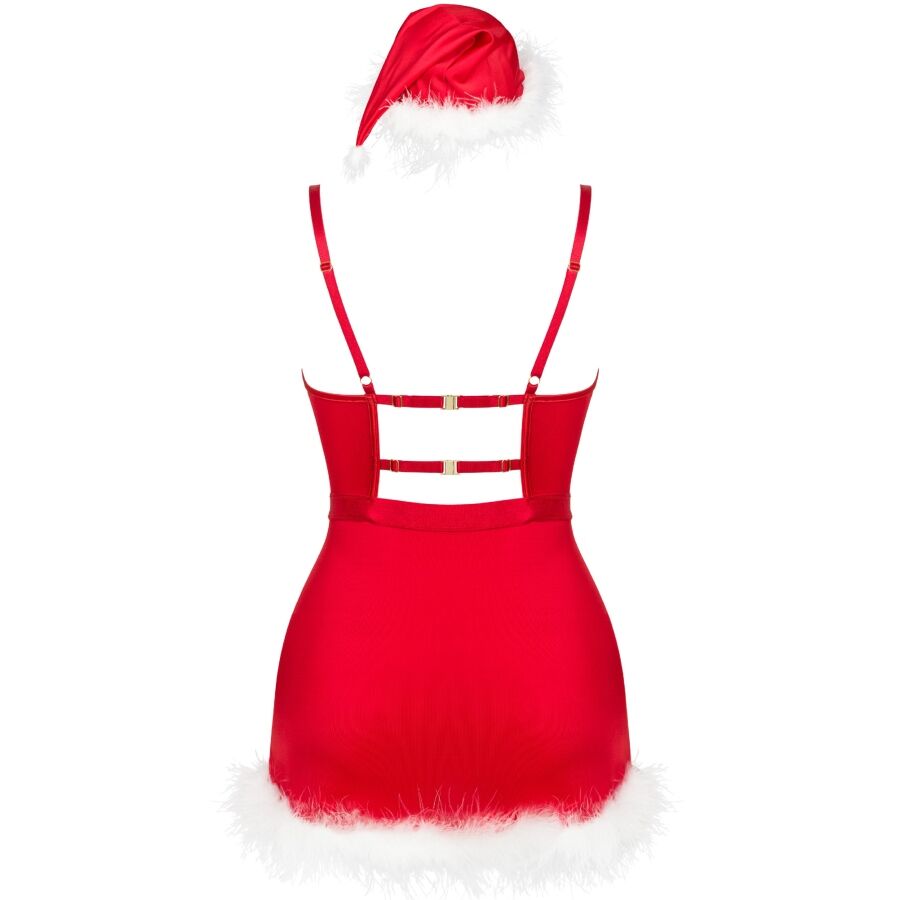 LIVCO CORSETTI FASHION - AGETHE LC 90607 CAMISOLA + CALCINHA FIO DENTAL + CHAPÉU DE NATAL TAMANHO L/XL