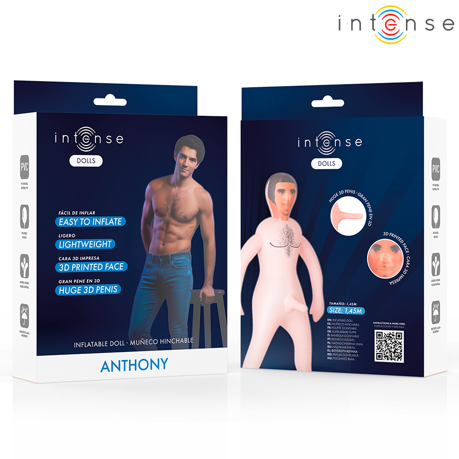 INTENSE DOLLS - BONECA INFLÁVEL ANTHONY COM PÊNIS 3D