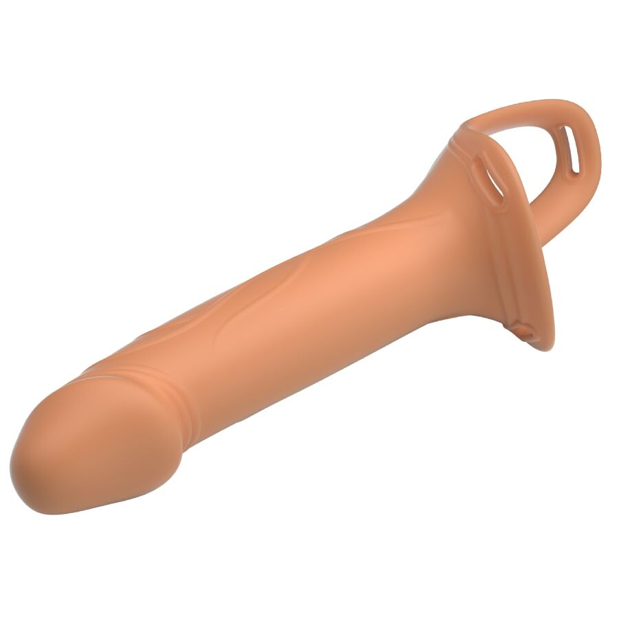 PRETTY LOVE - CALCINHA LANDON HARNESS, ARNÊS UNIVERSAL COM DILDO DE SILICONE OCO DE 16,8 CM NA COR DA PELE