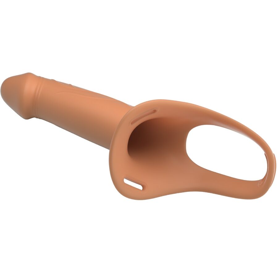PRETTY LOVE - CALCINHA LANDON HARNESS, ARNÊS UNIVERSAL COM DILDO DE SILICONE OCO DE 16,8 CM NA COR DA PELE