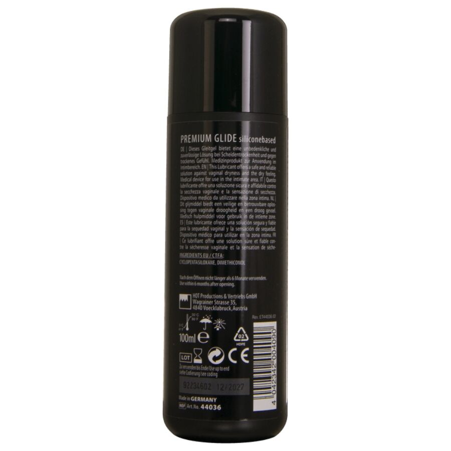 HOT - LUBRIFICANTE PREMIUM SILICONE GLIDE À BASE DE SILICONE 100 ML
