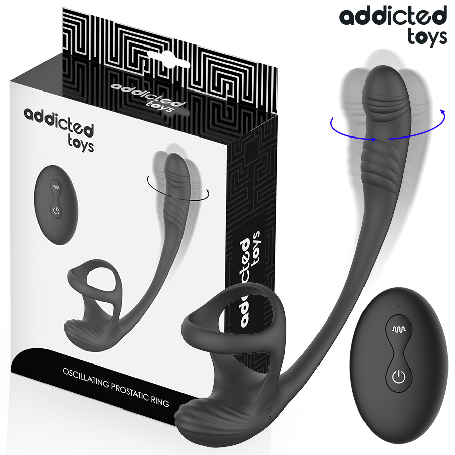 ADDICTED TOYS - PLUG ANAL COM VIBRAÇÃO, OSCILAÇÃO 360º E ESTIMULADOR DE TESTÍCULOS