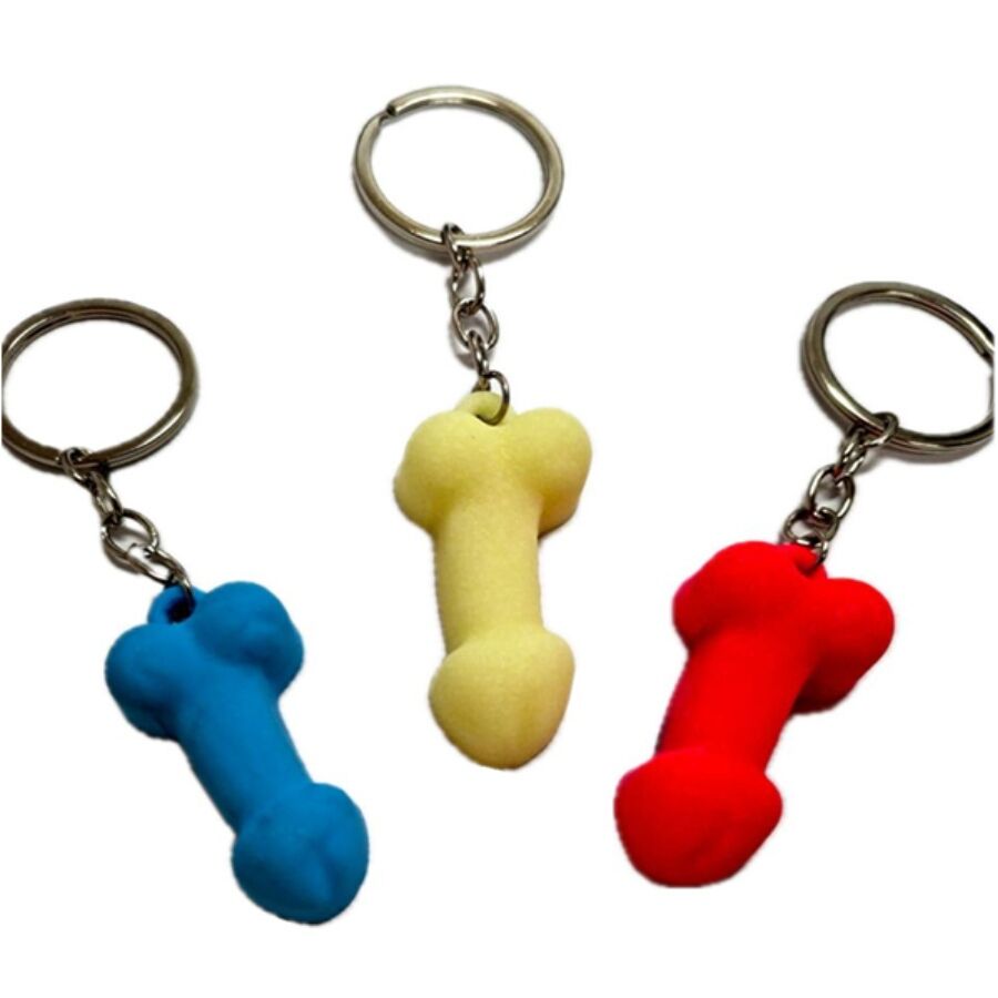 DIABLO PICANTE - CHAVEIRO DE PÊNIS DE SILICONE COM CORES FOSFORESCENTES VARIADAS