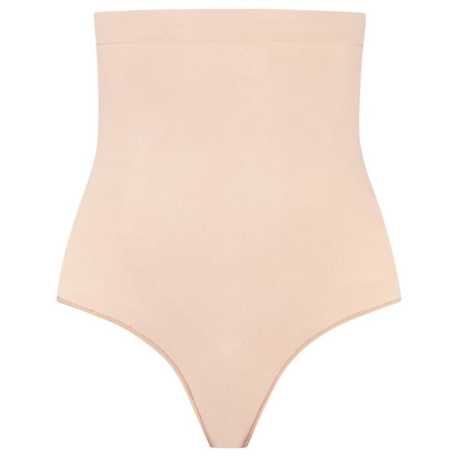BYE-BRA - SOFT TOUCH SEAMLESS HIGH WAIST THONG BEIGE SIZE XL