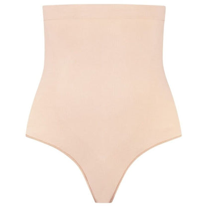 BYE-BRA - SOFT TOUCH SEAMLESS HIGH WAIST THONG BEIGE SIZE XL