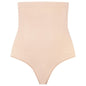 BYE-BRA - SOFT TOUCH SEAMLESS HIGH WAIST THONG BEIGE SIZE XL