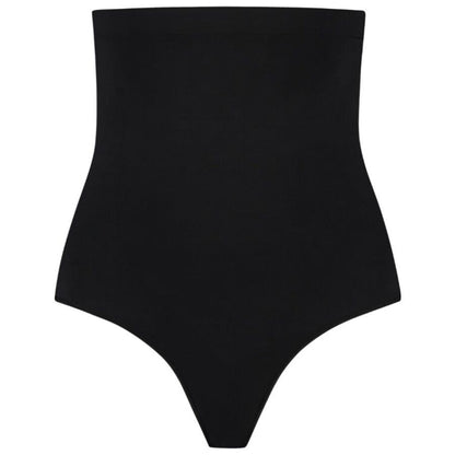 BYE-BRA - SOFT TOUCH SEAMLESS HIGH WAIST THONG BLACK SIZE L