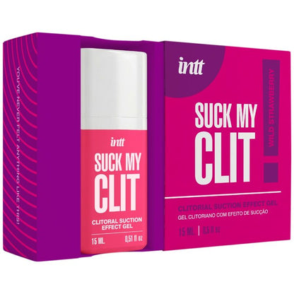 INTT - SUCK MY CLIT GEL COM EFEITO DE SUCÇÃO MORANGO SILVESTRE 15 ML