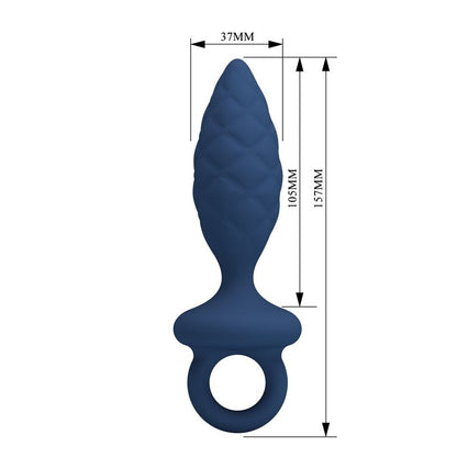 MR PLAY - PLUG ANAL TEXTURIZADO COM ANEL AZUL L