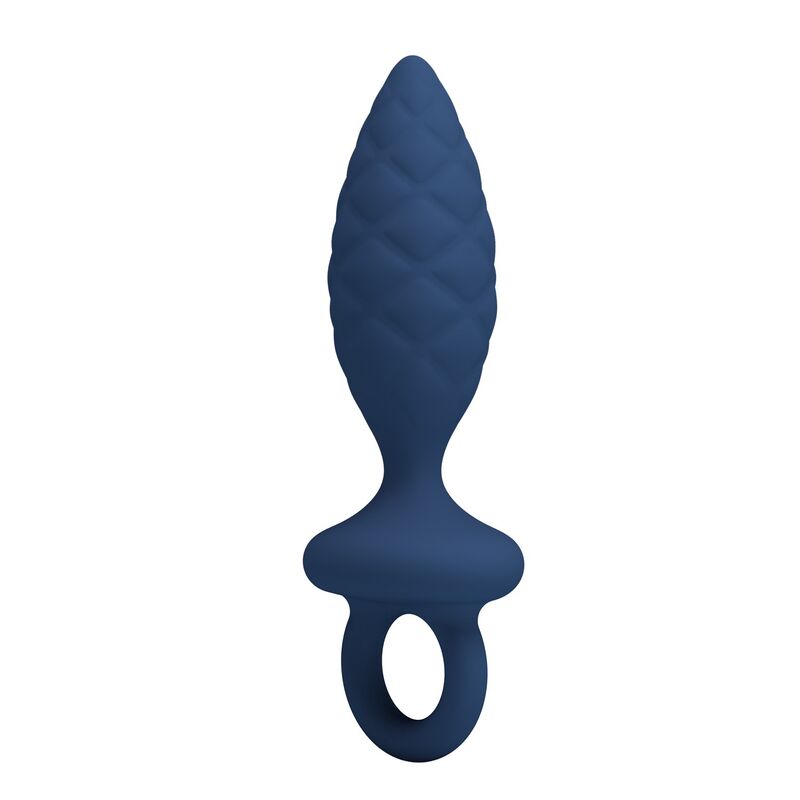 MR PLAY - PLUG ANAL TEXTURIZADO COM ANEL AZUL L