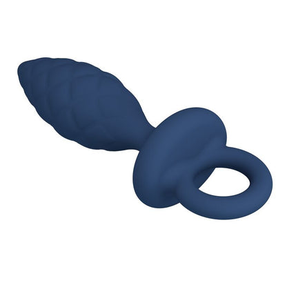 MR PLAY - PLUG ANAL TEXTURIZADO COM ANEL AZUL L