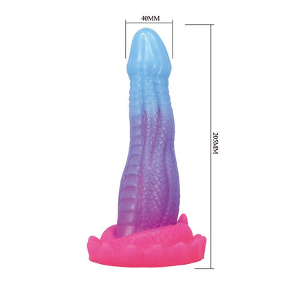 POWER MONSTERS - DILDO FANTASIA VOID PYTHON COM VENTOSA 20,5 CM Ø 5,2 CM AZUL, ROXO E ROSA
