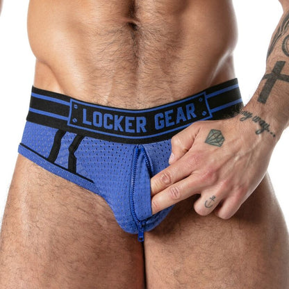 LOCKER GEAR - CUECA SHOW DE TELA ESPORTIVA AZUL M