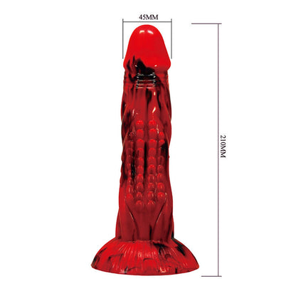 POWER MONSTERS - DILDO FANTASIA MINOTAURO COM VENTOSA 21 CM Ø 5 CM VERMELHO E PRETO