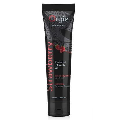 ORGIE - LUBRIFICANTE EM TUBO SABOR MORANGO, GEL ÍNTIMO À BASE DE ÁGUA, 100 ML