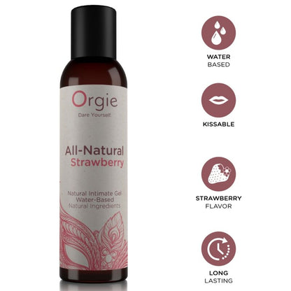 ORGIE - GEL ÍNTIMO À BASE DE ÁGUA DE MORANGO TOTALMENTE NATURAL 150 ML
