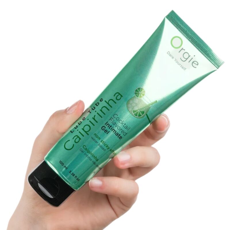 ORGIE - LUBRIFICANTE EM TUBO COQUETEL CAIPIRINHA GEL ÍNTIMO À BASE DE ÁGUA BEIJÁVEL 100 ML