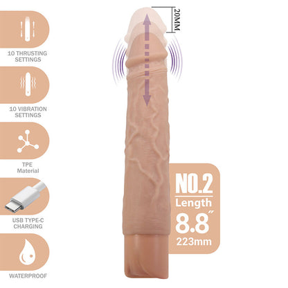 PRETTY LOVE - KESSLER DILDO VIBRATÓRIO REALISTA COM 10 MODOS DE VIBRAÇÃO E 10 NÍVEIS DE PROFUNDIDADE, 22 CM NATURAL