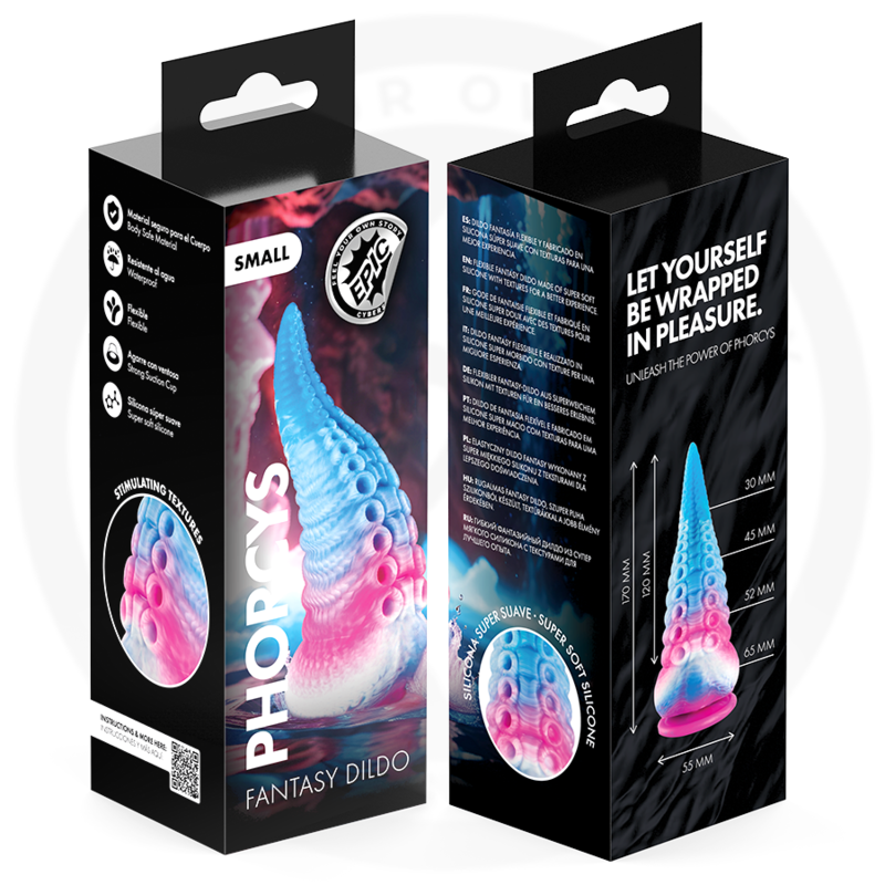EPIC - PHORCYS DILDO COM TENTÁCULOS AZUIS TAMANHO PEQUENO