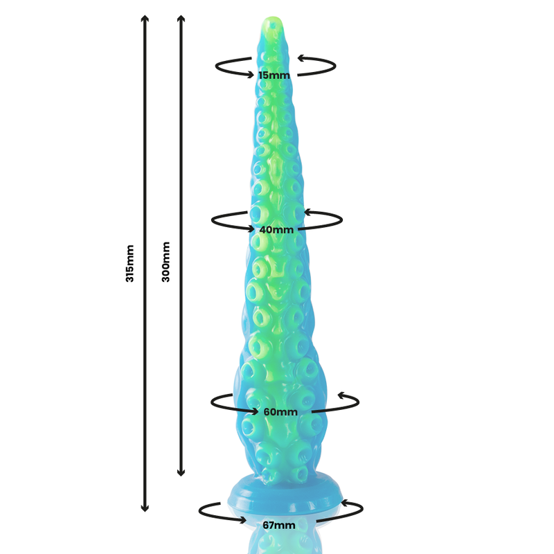 EPIC - SCYLLA DILDO FLUORESCENTE COM TENTÁCULOS FINOS TAMANHO GRANDE