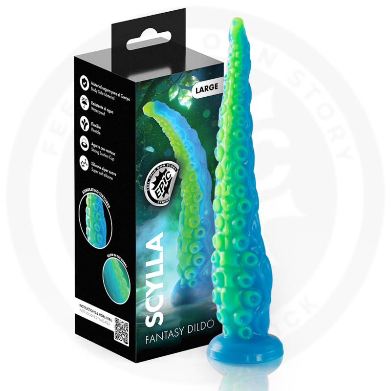 EPIC - SCYLLA DILDO FLUORESCENTE COM TENTÁCULOS FINOS TAMANHO GRANDE