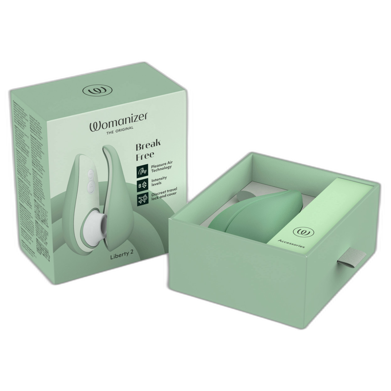 WOMANIZER - LIBERTY 2 ESTIMULADOR DE CLITÓRIS E SUCÇÃO VERDE CLARO