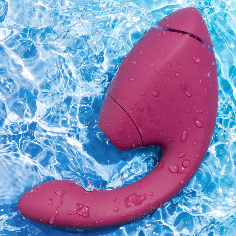 WOMANIZER - DUO NEXT ESTIMULADOR DUPLO DE CLITOR E PONTO G ROSA ESCURO