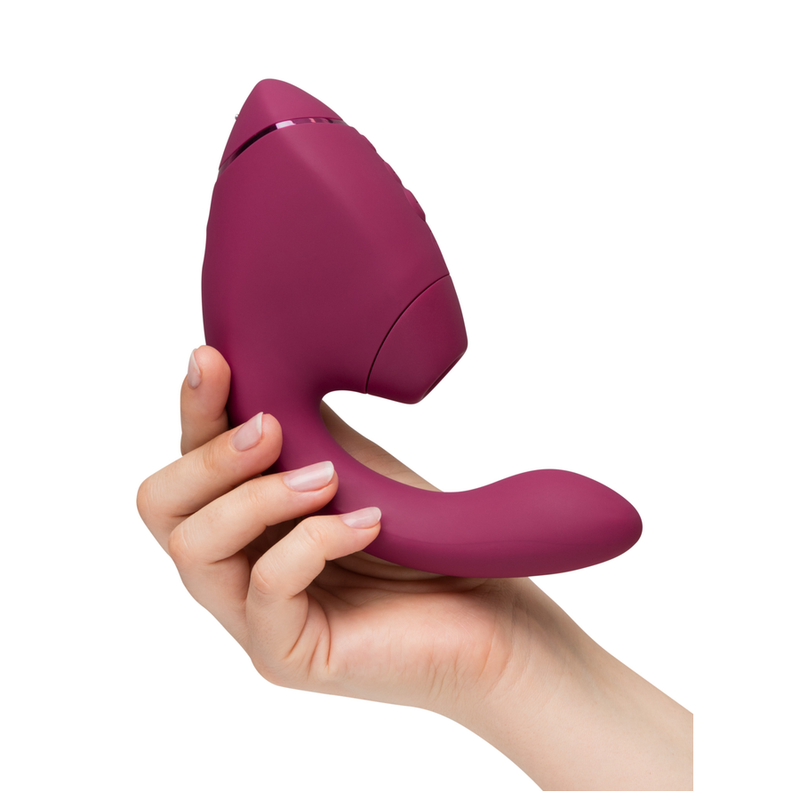 WOMANIZER - DUO NEXT ESTIMULADOR DUPLO DE CLITOR E PONTO G ROSA ESCURO