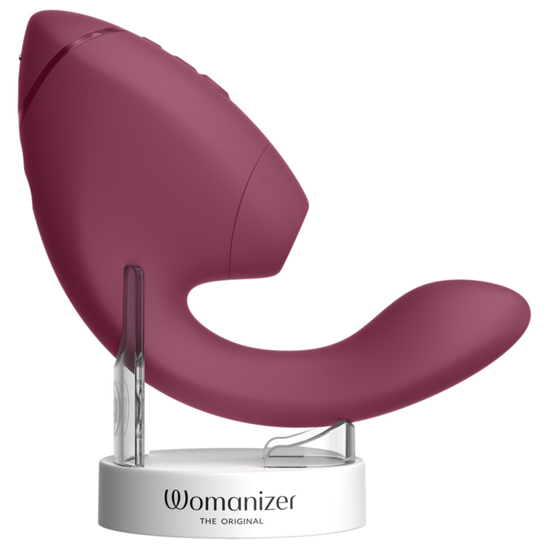 WOMANIZER - DUO NEXT ESTIMULADOR DUPLO DE CLITOR E PONTO G ROSA ESCURO