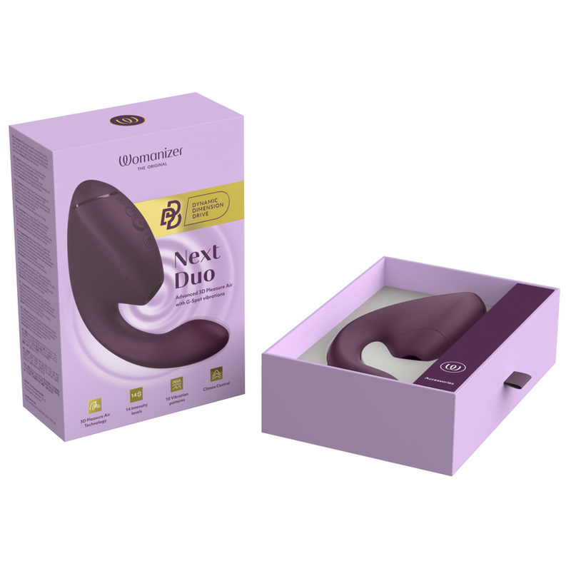 WOMANIZER - DUO NEXT Estimulador Duplo de Clitóris e Ponto G Roxo Escuro