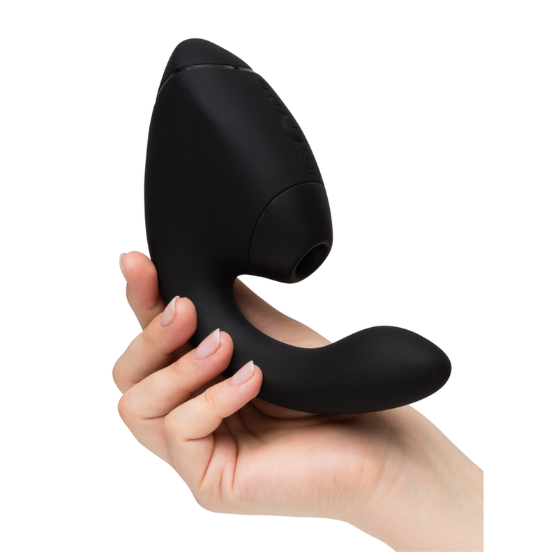 WOMANIZER - DUO NEXT ESTIMULADOR DUPLO DE CLITOR E PONTO G PRETO