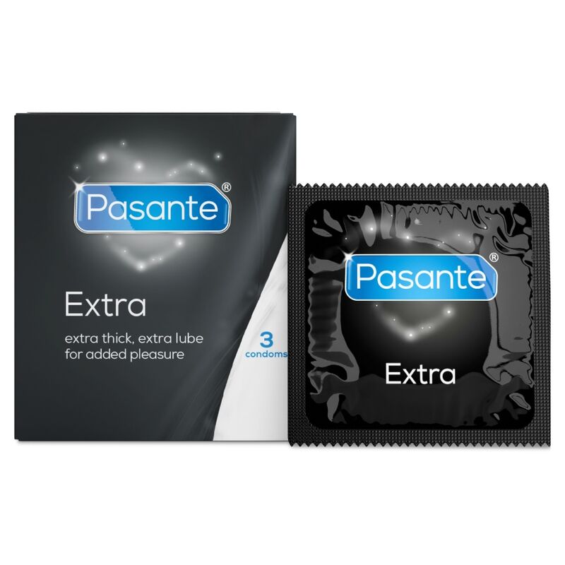 PASANTE - EXTRA PRESERVATIVOS EXTRA GROSSOS COM LUBRIFICAÇÃO ADICIONAL 3 UNIDADES
