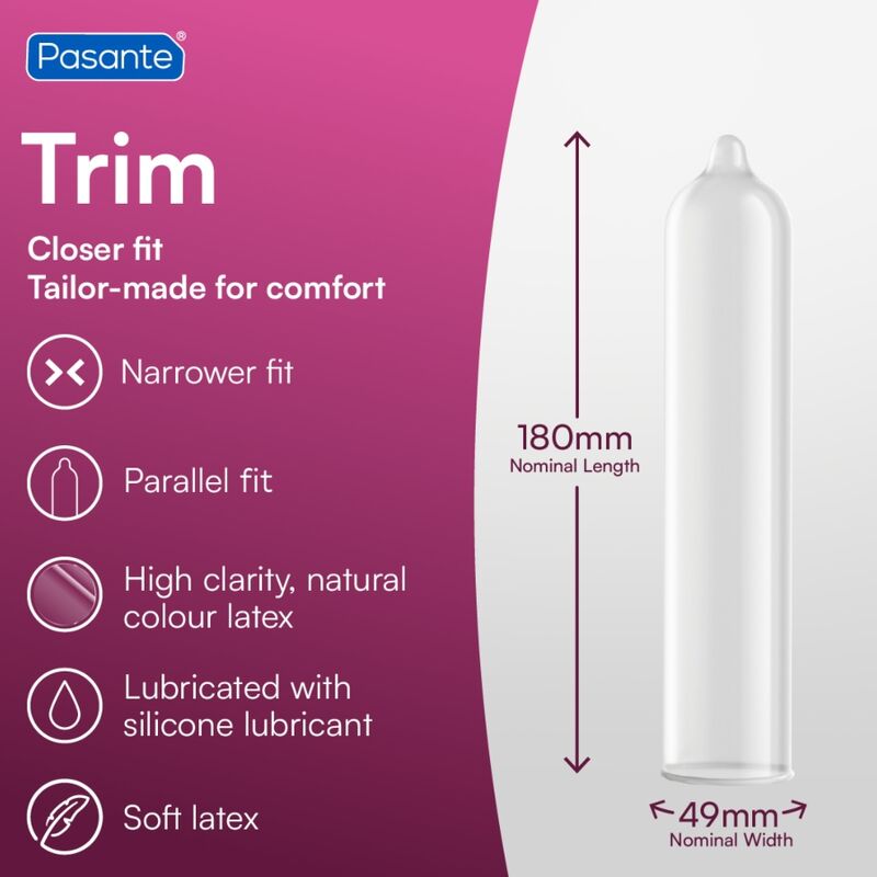 PASANTE - PRESERVATIVOS THIN TRIM MS DE 12 UNIDADES