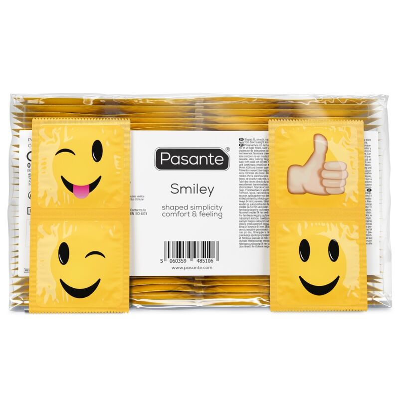 PASANTE - SACO DE PRESERVATIVOS SMILEY 144 UNIDADES