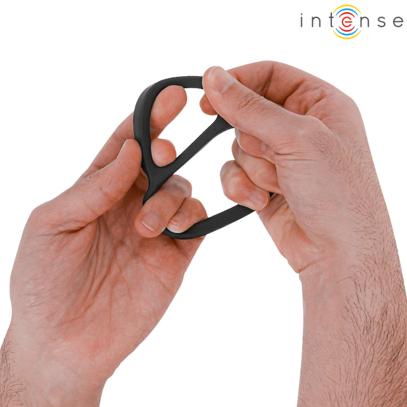INTENSE - BOBBY DUPLO ANEL DE SILICONE PARA PÊNIS PRETO - Image 4