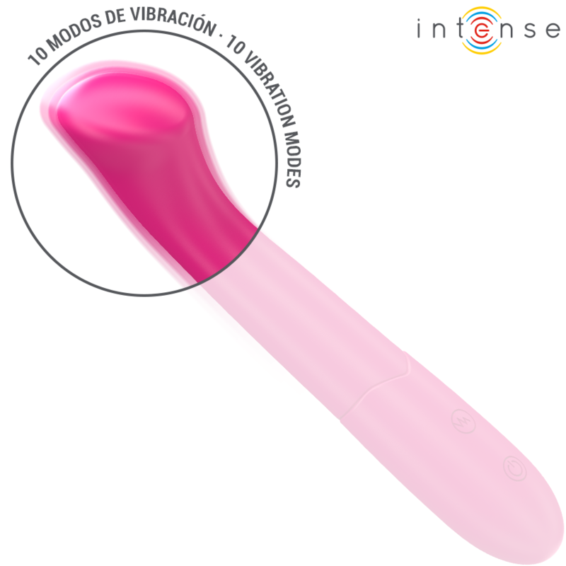 INTENSE - PATY VIBRADOR 19 CM FLEXÍVEL 10 VIBRAÇÕES MODELO 2 ROSA - Image 2