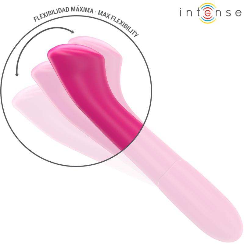 INTENSE - PATY VIBRADOR 19 CM FLEXÍVEL 10 VIBRAÇÕES MODELO 2 ROSA - Image 3