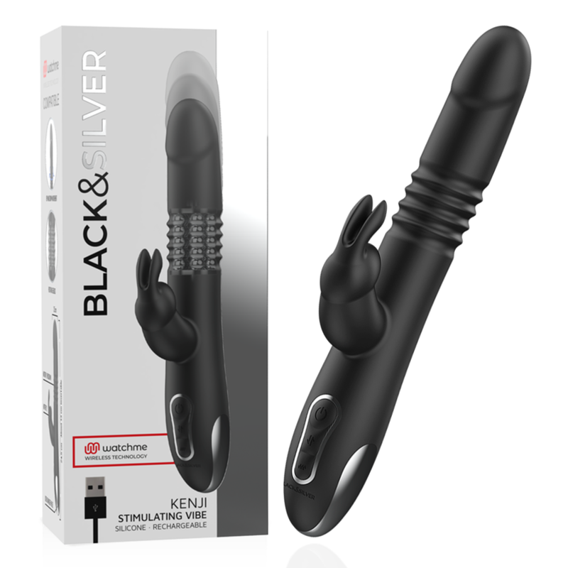 BLACK&SILVER - KENJI VIBRADOR RABBIT UP & DOWN + CONTROLO REMOTO WATCHME - Image 7